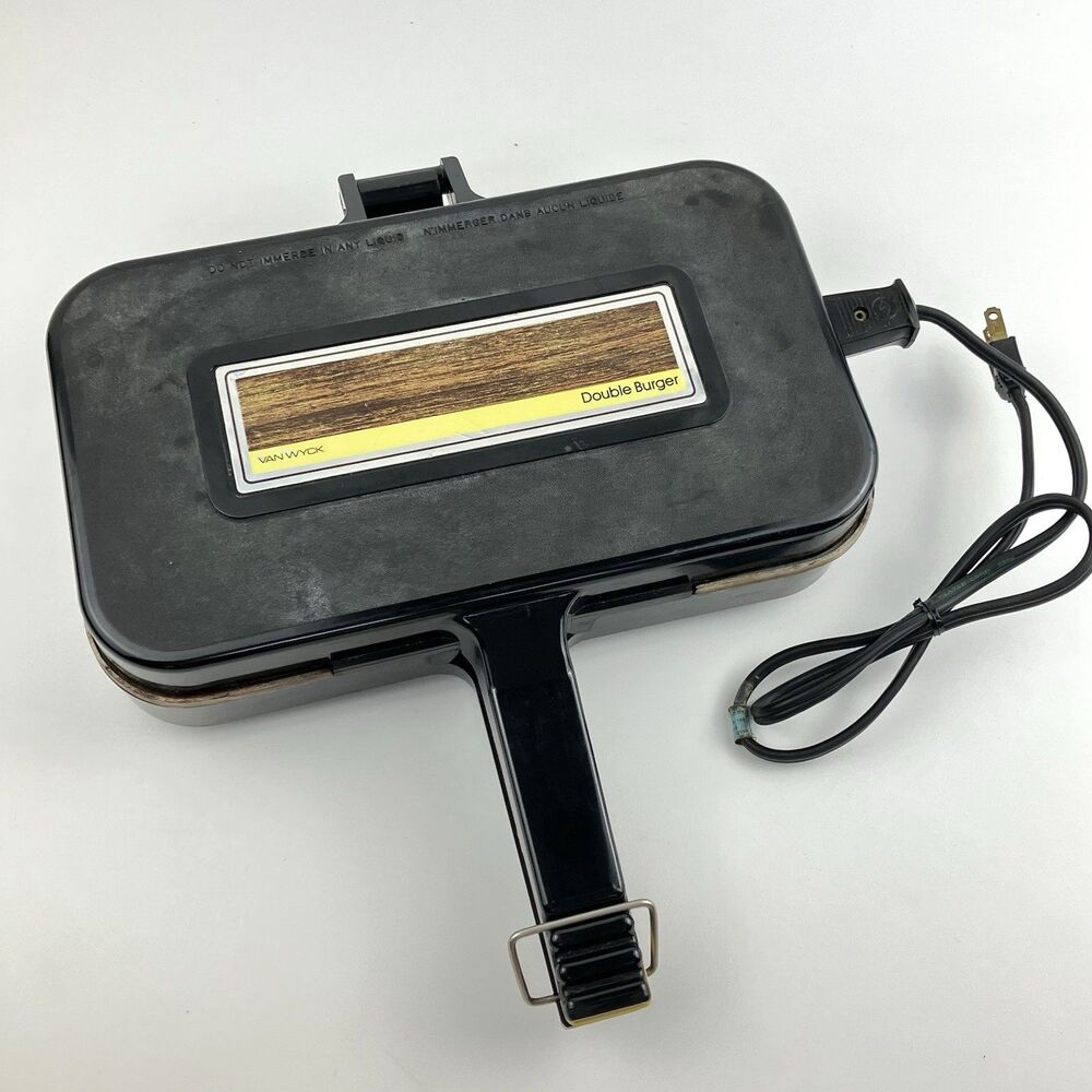 Vintage Van Wyck Double Burger Maker Sandwich Press Grill Griddle Hamburger